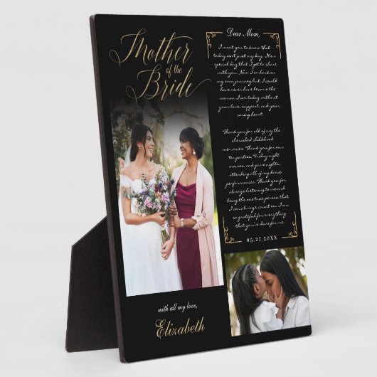 Moeder van de bruid foto's bruiloft herinnering fotoplaat (Zijkant)