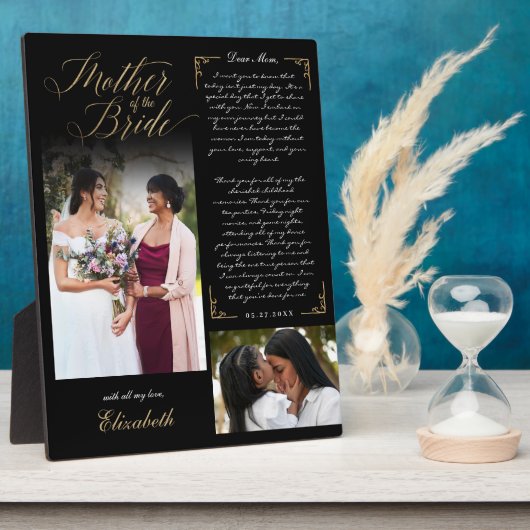 Moeder van de bruid foto's bruiloft herinnering fotoplaat (Zijkant)