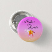 Moeder van de bruid Frangipani bruids-speld Ronde Button 3,2 Cm (Voorkant /achterkant)