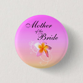 Moeder van de bruid Frangipani bruids-speld Ronde Button 3,2 Cm