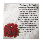 Moeder van de bruid gedicht - rode rozen tegeltje (Voorkant)