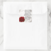 Moeder van de bruid gedicht - rode rozen vierkante sticker (Tas)