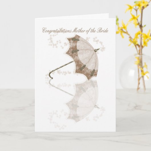 Moeder van de bruid Gefeliciteerd kaart met flow (Gele Bloem)