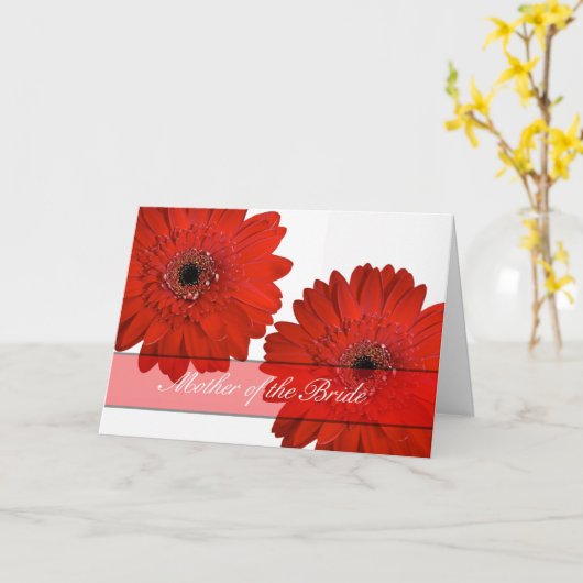 Moeder van de bruid Gefeliciteerd kaart rode bloem (Gele Bloem)