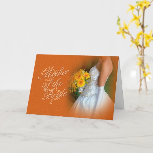 Moeder van de bruid Gefeliciteerd met je bruid Kaart (Gele Bloem)