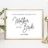 Moeder van de Bruid Gereserveerde Stoel Herdenking Poster