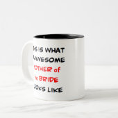 moeder van de bruid, geweldige tweekleurige koffiemok (Voorkant links)