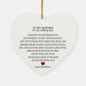 Moeder van de bruid Gift - Hanging Wooden Heart Mu Keramisch Ornament (Achterkant)