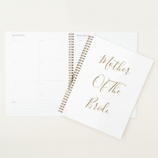 Moeder van de bruid Goud Wit Bruiloften Gift Favor Planner (Display)