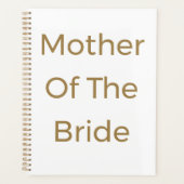 Moeder van de bruid Goud Wit huwelijkscadeau gunst Planner (Voorkant)