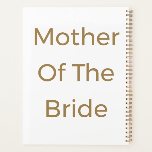 Moeder van de bruid Goud Wit huwelijkscadeau gunst Planner (Achterkant)