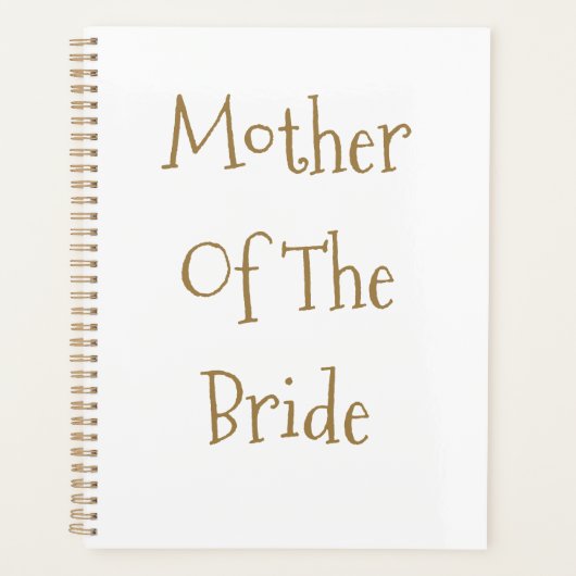 Moeder van de bruid Goud Wit Trouwcadeau Planner (Voorkant)