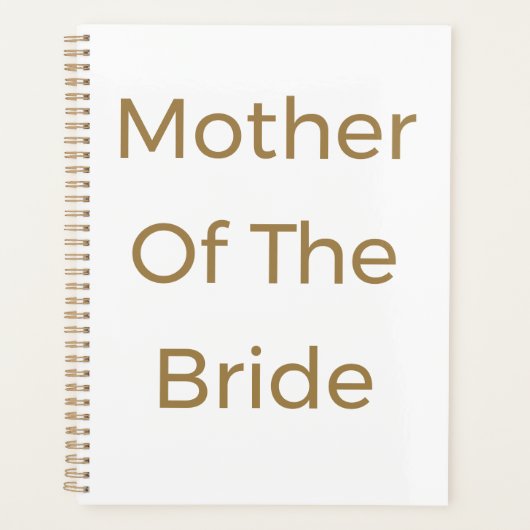 Moeder van de Bruid Goud Witte Trouwcadeau Favor Planner (Voorkant)