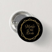 Moeder van de bruid Goud Zwart Elegante Geometrisc Ronde Button 3,2 Cm (Voorkant /achterkant)