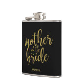 Moeder van de Bruid Gouden Glitter Bruidsdouche Heupfles (Links)