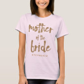 Moeder van de bruid Gouden Glitter Bruiloft T-shirt (Voorkant)