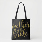 Moeder van de Bruid Gouden Glitter Calligrafie Tote Bag (Voorkant)