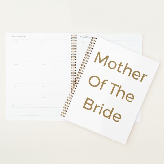 Moeder van de bruid gouden witte huwelijksgunst planner (Display)