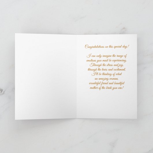 Moeder van de bruid Goudkleurige Roos Kaart (Binnen)