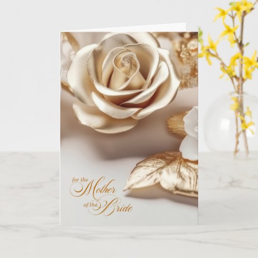 Moeder van de bruid Goudkleurige Roos Kaart (Gele Bloem)