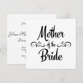 Moeder van de bruid - Grappig repetitie diner Kaart (Voorkant / Achterkant)