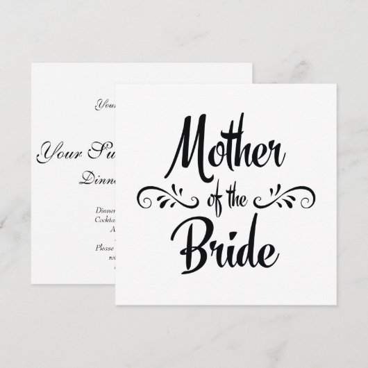 Moeder van de bruid - Grappig repetitie diner Kaart (Voorkant / Achterkant)