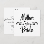 Moeder van de bruid - Grappig repetitie diner Kaart (Voorkant / Achterkant)