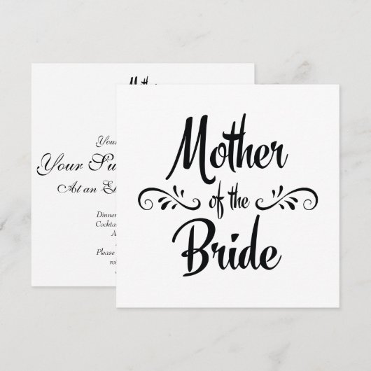 Moeder van de bruid - Grappig repetitie diner Kaart (Voorkant / Achterkant)