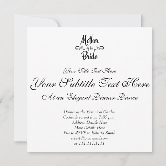 Moeder van de bruid - Grappig repetitie diner Kaart (Achterkant)