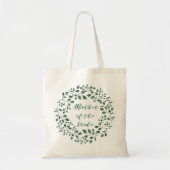 Moeder van de bruid | Groene bladeren krans Canvas Tote Bag (Voorkant)