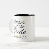 Moeder van de bruid - hart van goud tweekleurige koffiemok (Voorkant links)