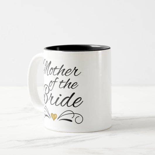 Moeder van de bruid - hart van goud tweekleurige koffiemok (Voorkant links)