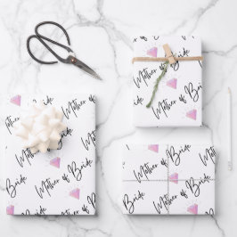 Moeder van de bruid Inpakpapier plat vel set van 3