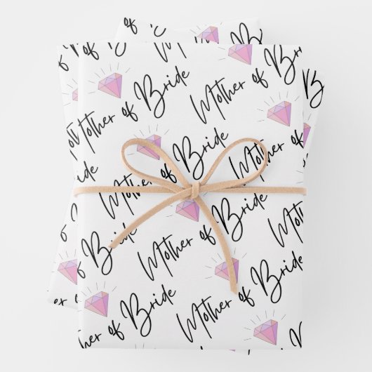 Moeder van de bruid inpakpapier plat vel set van 3 (In situ)