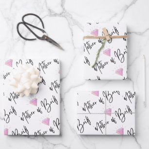 Moeder van de bruid inpakpapier plat vel set van 3