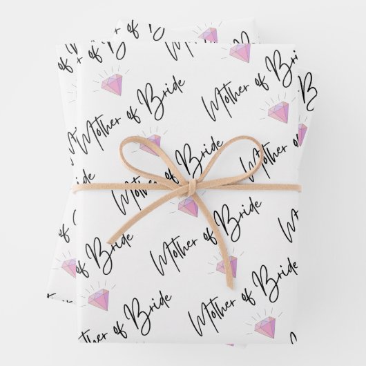 Moeder van de bruid Inpakpapier Vlak vel set van 3 (In situ)