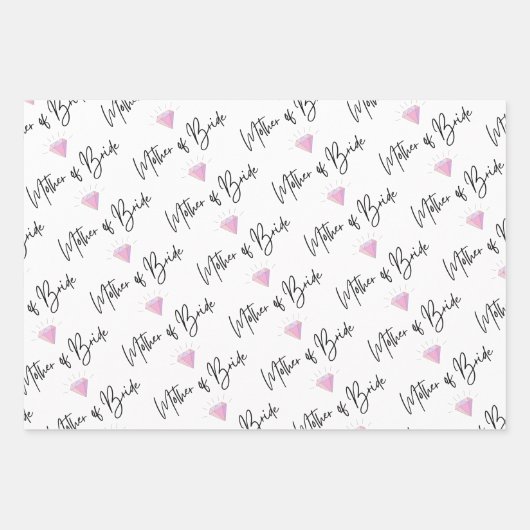 Moeder van de bruid Inpakpapier Vlak vel set van 3 (Voorkant)