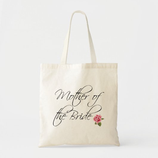Moeder van de bruid kalligrafie en Roos Tote Bag (Voorkant)