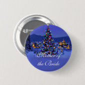 Moeder van de bruid, kerstvakantie bruiloft ronde button 5,7 cm (Voorkant /achterkant)