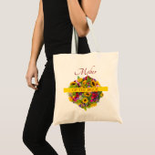 Moeder van de Bruid Kleurrijk Bloemstuk Tote Bag (Voorkant (product))