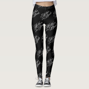 Moeder van de bruid Leggings - Wit op Zwart