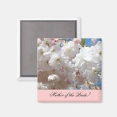 Moeder van de bruid magneten Bloesem Bloemen Roze (Voorkant / Achterkant)