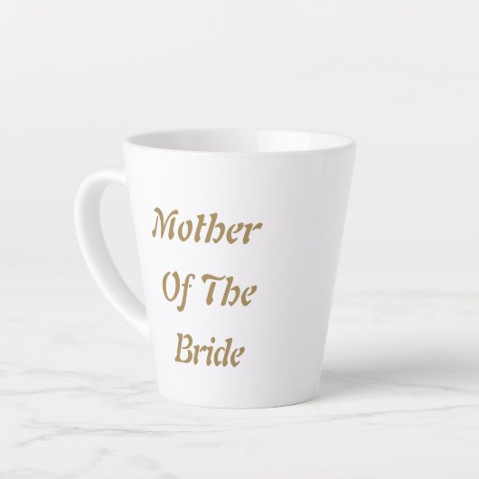 Moeder van de bruid Mam Goud Wit Cadeau Favoriet Latte Mok (Linkerhoek)