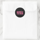 Moeder van de bruid Mam Groovy bruiloft Bacheloret Ronde Sticker (Tas)