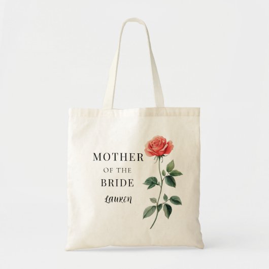 Moeder van de Bruid met Aangepaste Naam Tote Bag (Voorkant)