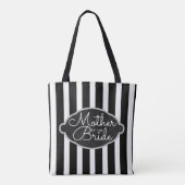 Moeder van de bruid Modern Black Silver Wedding Tote Bag (Achterkant)