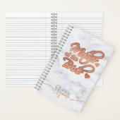 Moeder van de bruid Modern Roos Goud Hart Marmer Notitieboek (Binnen)