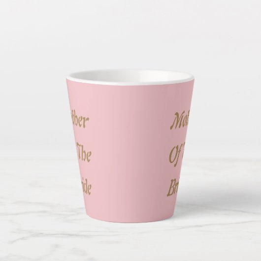 Moeder van de bruid moeder goud roze roos cool latte mok (Voorkant)