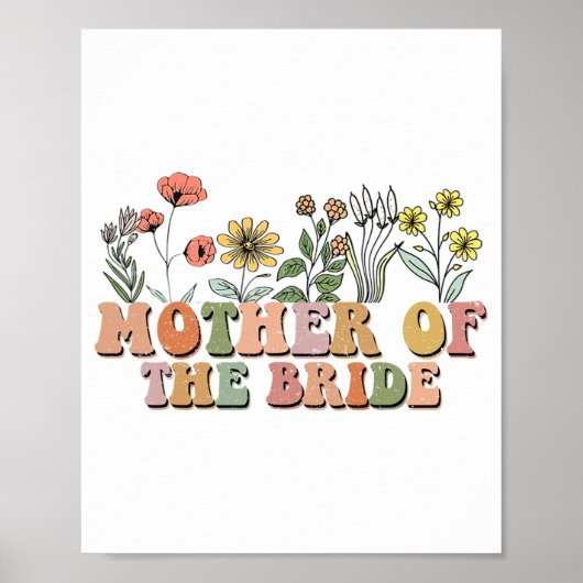 Moeder van de bruid moeder retro vrijgezellenfeest poster (Voorkant)