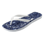 Moeder van de Bruid Monogram Glitter Navy Blauw Teenslippers (Schuin)